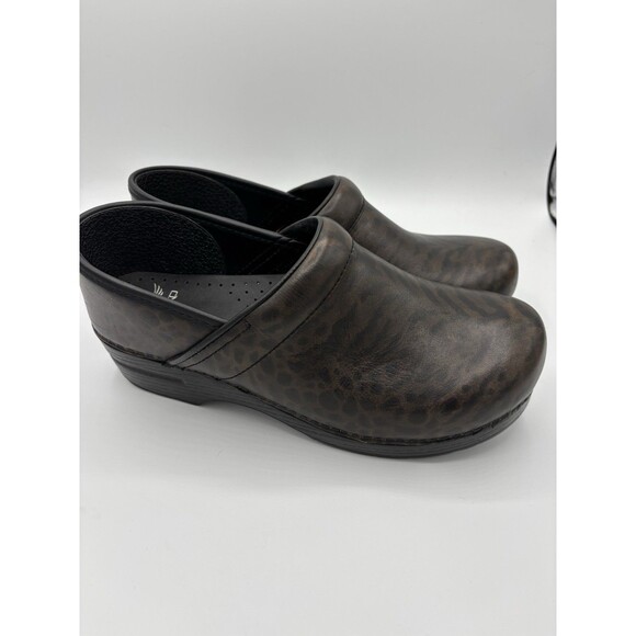Dansko Womens Zebra Brush Off Brown Clog Size 41 EU US 10.5 - 11 - Picture 1 of 11